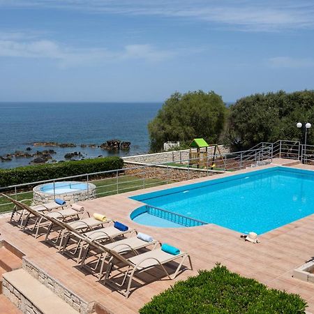 Beachfront Family Villa Katerina With Private Pool, Playground, Bbq & Amazing Sea Views! Petres  Exteriör bild