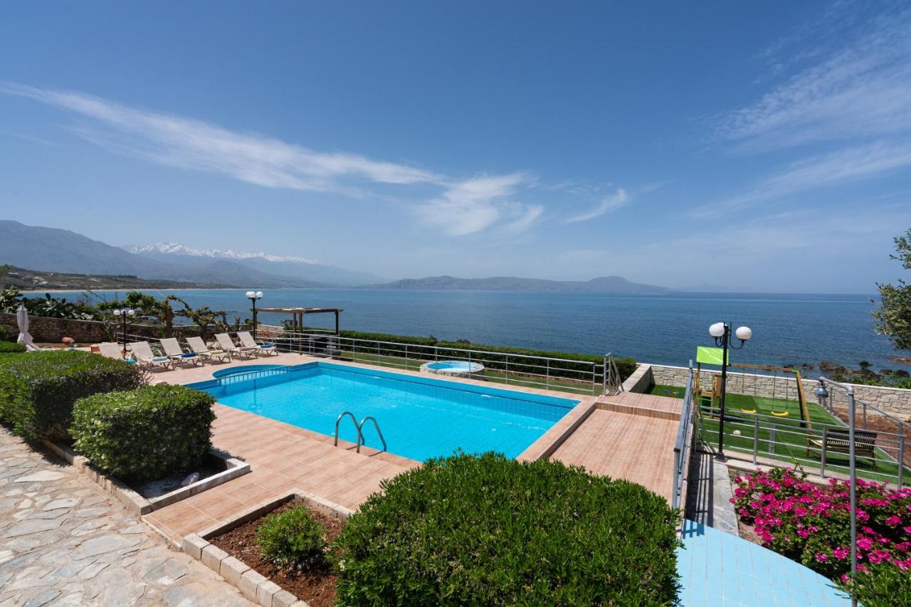 Beachfront Family Villa Katerina With Private Pool, Playground, Bbq & Amazing Sea Views! Petres  Exteriör bild