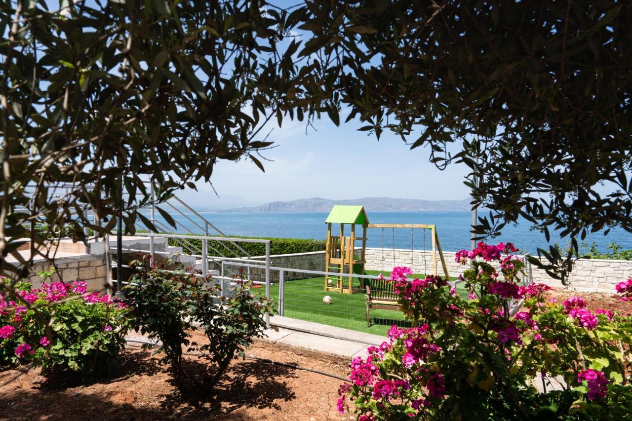 Beachfront Family Villa Katerina With Private Pool, Playground, Bbq & Amazing Sea Views! Petres  Exteriör bild